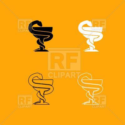 400x400 Snake And Cup, Pharmacy Or Medicine Sign Vector Image