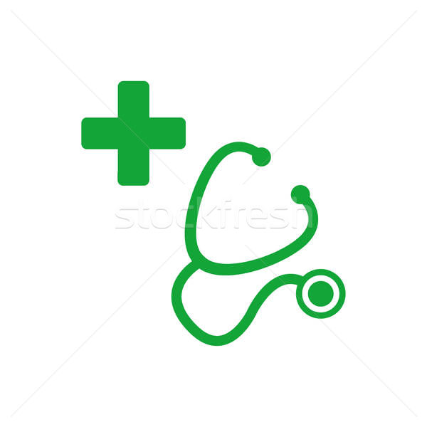600x600 Stethoscope And Silhouette Of A Cross First Aid Medical Sign
