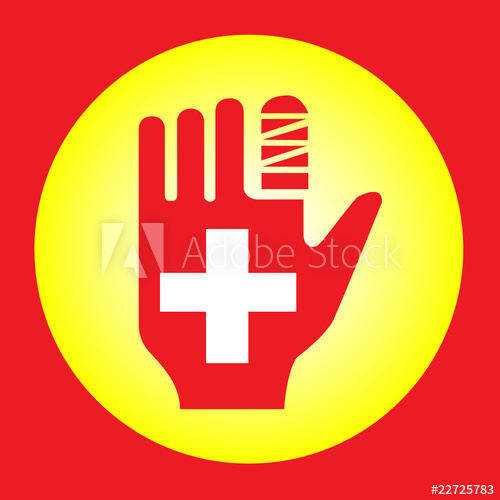 500x500 Injured Finger Medical Sign Vector Sign