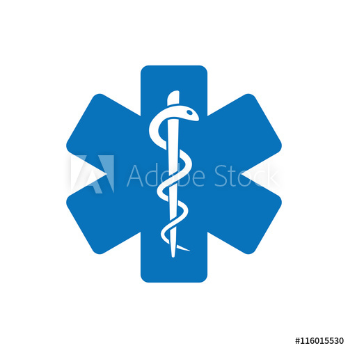 500x500 Life Star Medical Snake Icon On White Background