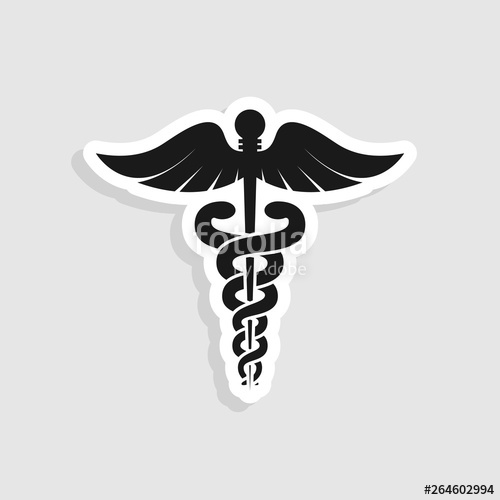 500x500 Medical Snake Health Symbol Line Art Modern Depiction