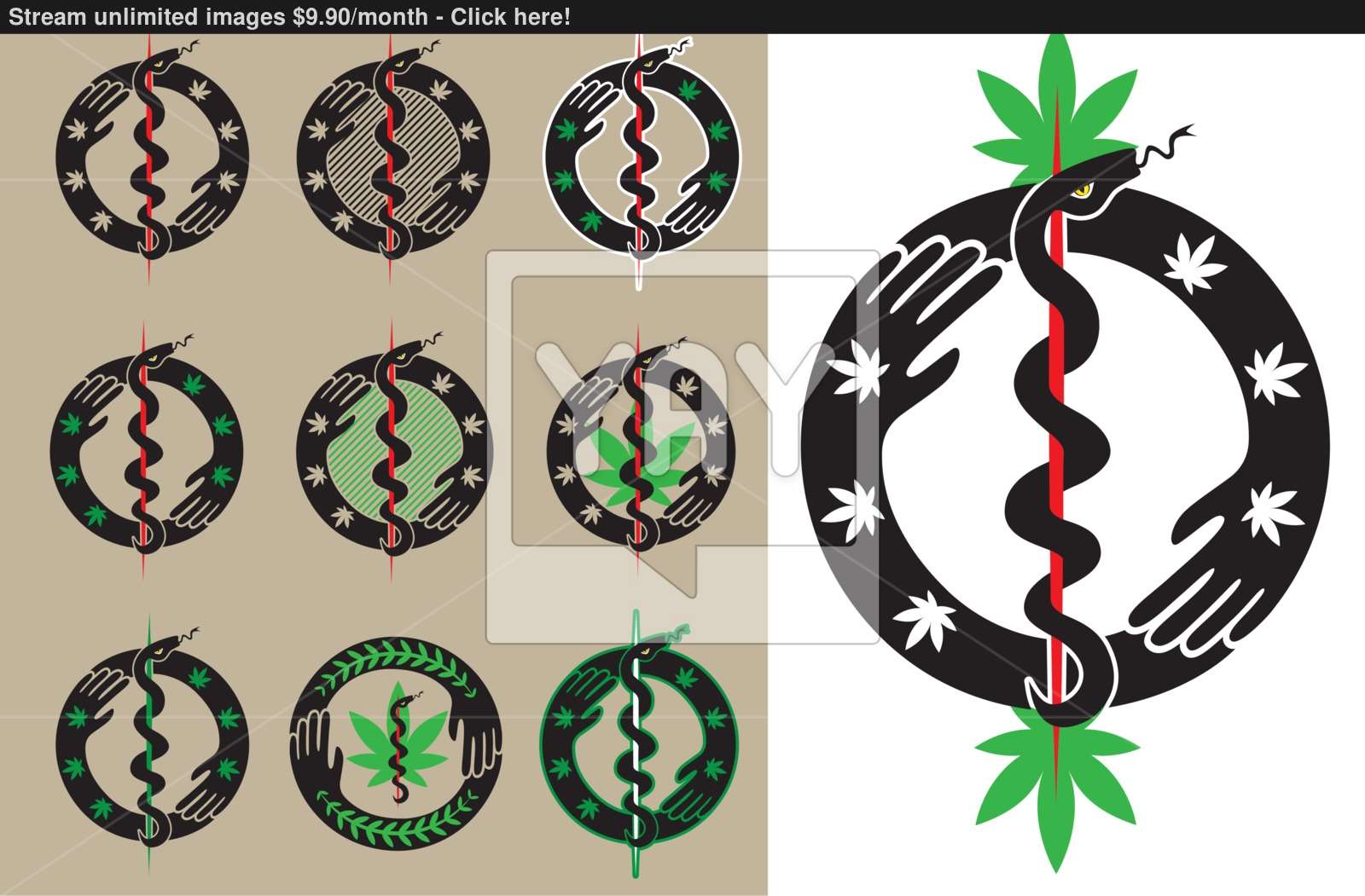 1600x1051 Medical Cannabis Leaf Snake Symbol Design Vector