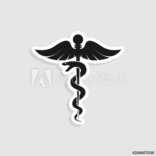 500x500 Medical Snake Health Symbol Line Art Modern Depiction