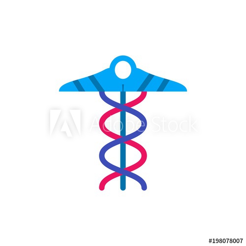 500x500 Medical Snake, Medical Sign Flat Vector Icon Modern Simple