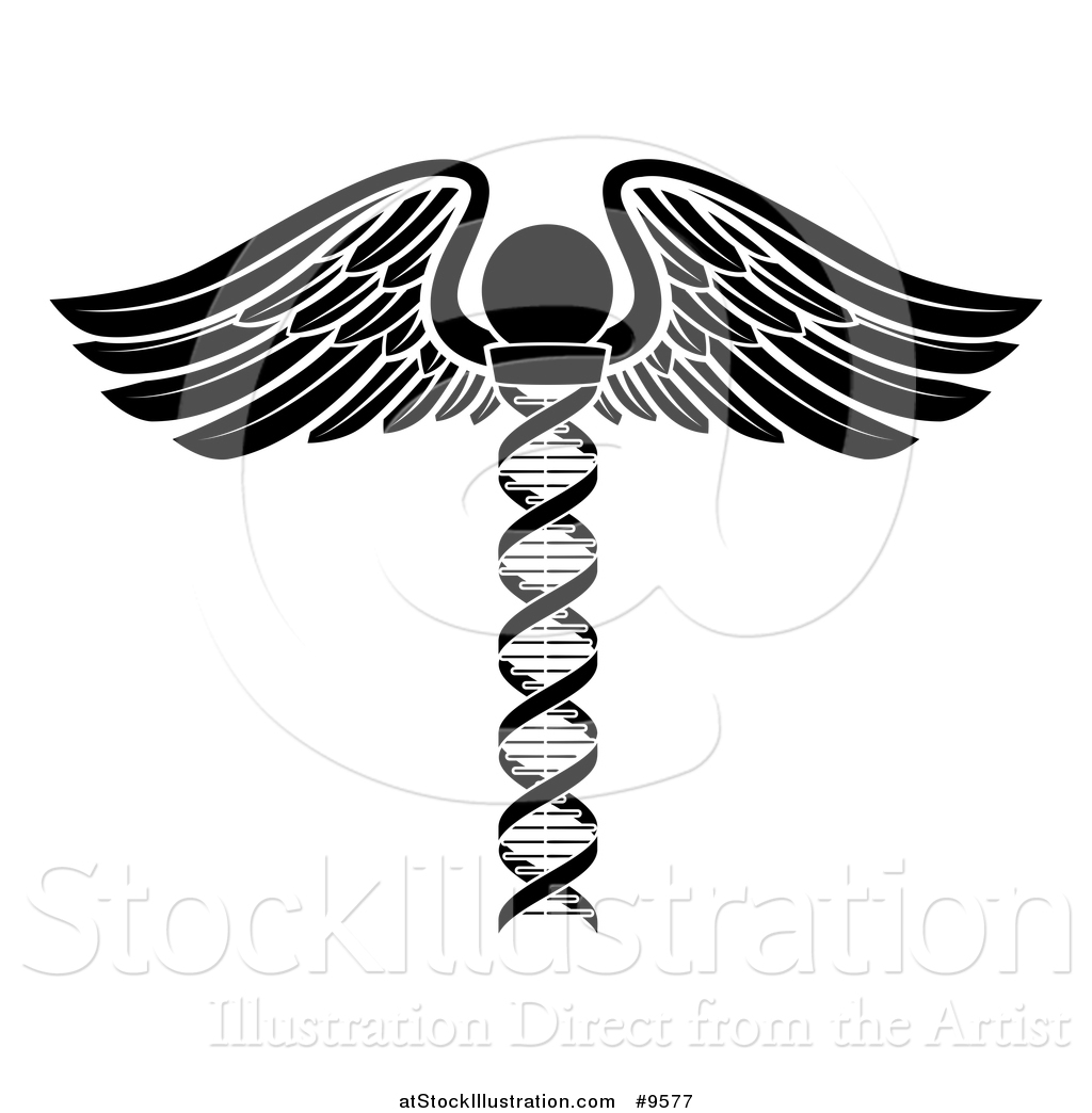 1024x1044 Vector Illustration Of A Medical Symbol Winged Dna Strand Rod