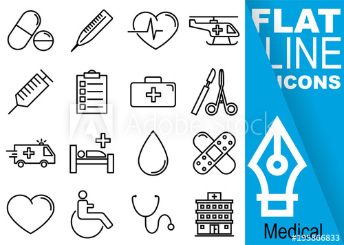 500x356 Editable Stroke Simple Set Of Medical Vector Flat Line Icons