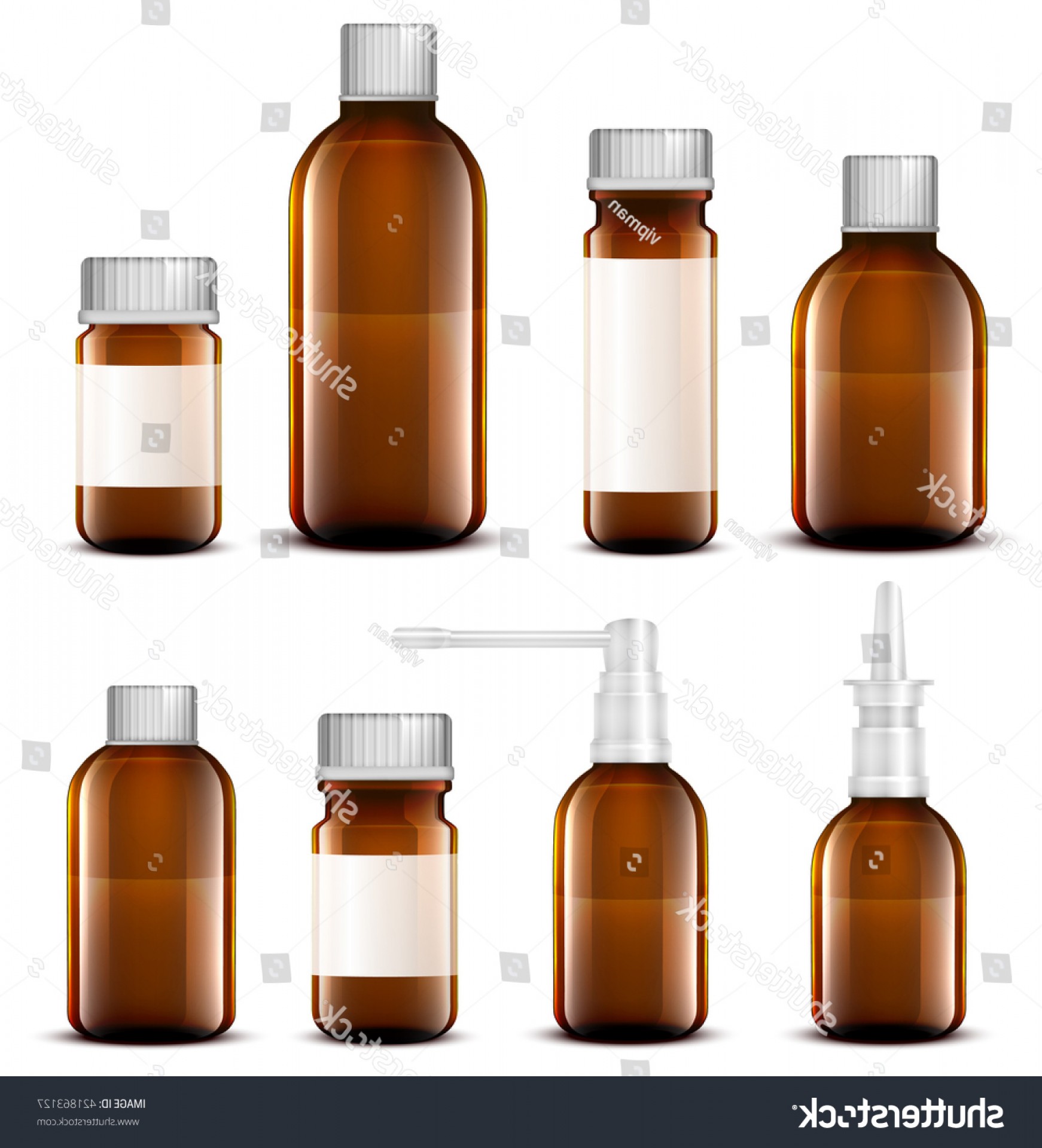 1742x1920 Vector Blank Glass Medical Bottle Isolated Soidergi