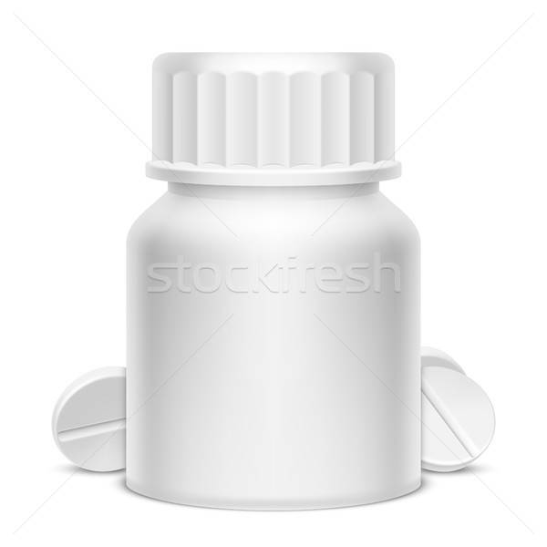 600x600 White Medicine Pill Bottle Vector Illustration Timur Syrtsov