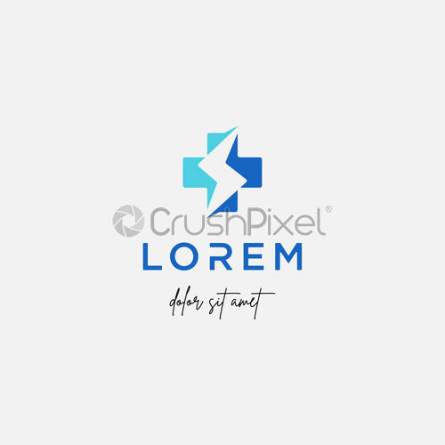 500x500 Medical Flash Logo Vector Design Icon Isolated, Stock Vector