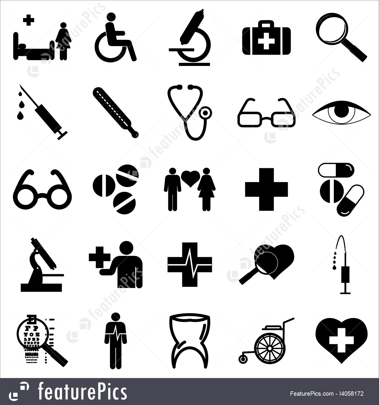 1300x1392 Emblems And Symbols Collection Flat Icons Medicine Symbols Vector