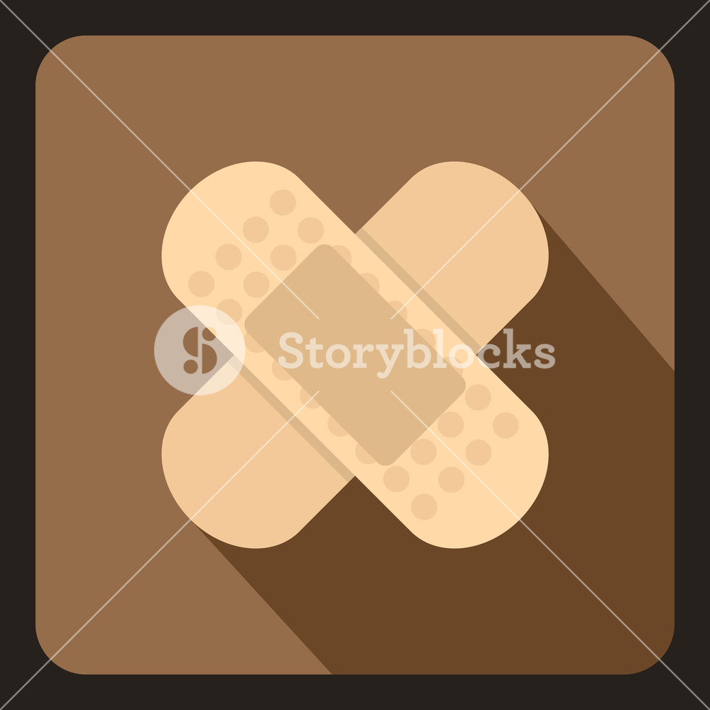 1000x1000 Medical Plaster Icon In Flat Style With Long Shadow Medicine