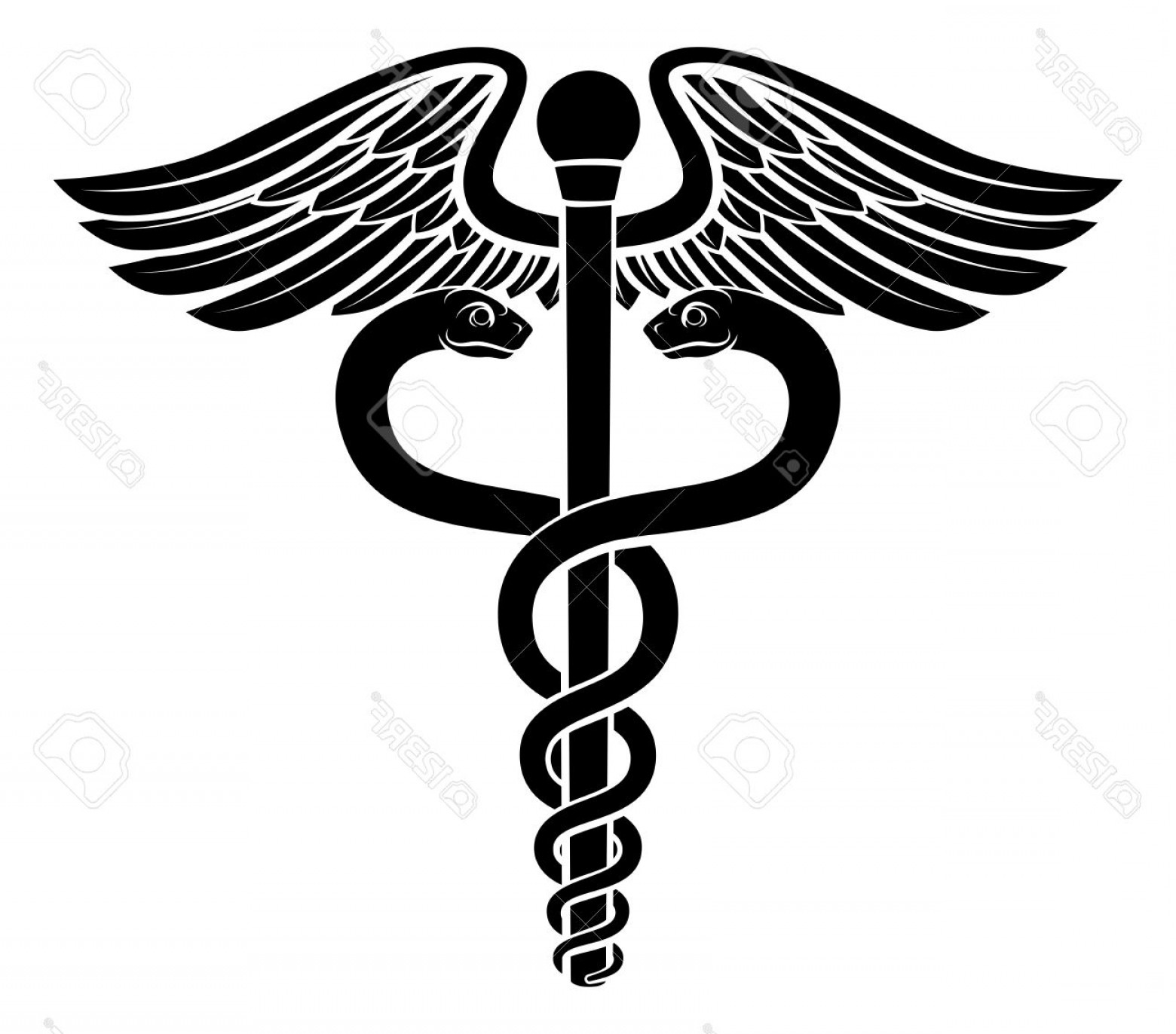 1560x1372 Photostock Vector Caduceus Symbol Of Two Snakes Intertwined Around