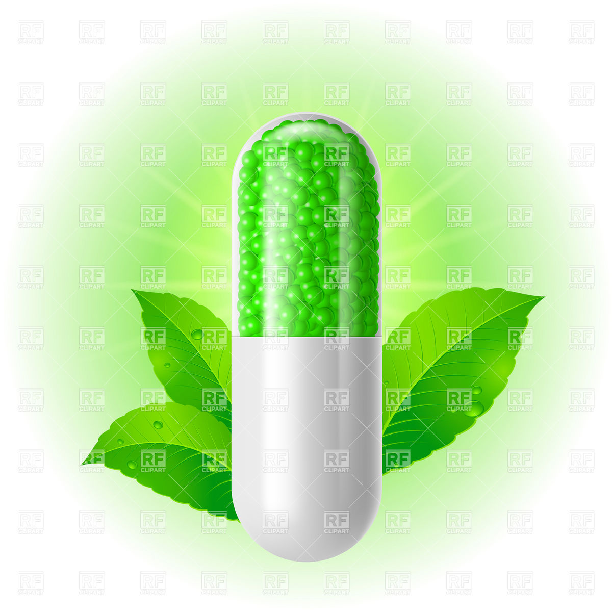1200x1200 Green Organic Capsule And Leaves