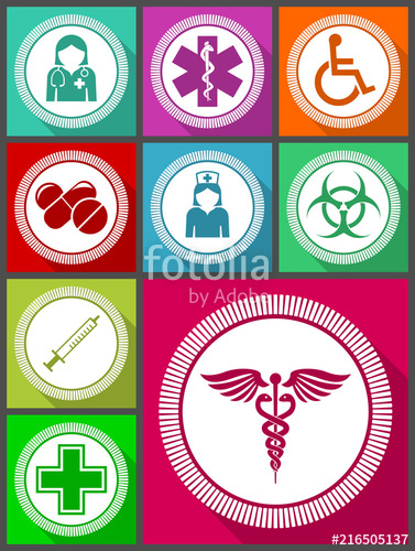 377x500 Medicine Vector Icon Set, Hospital, Doctor, Nurse, Wheelchair