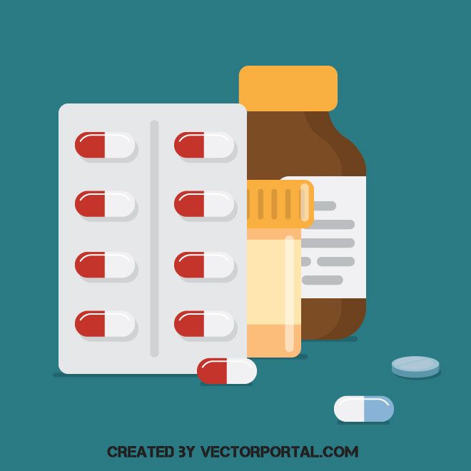 660x660 Pills And Capsules In Medicine Vector Image Health Vector Images