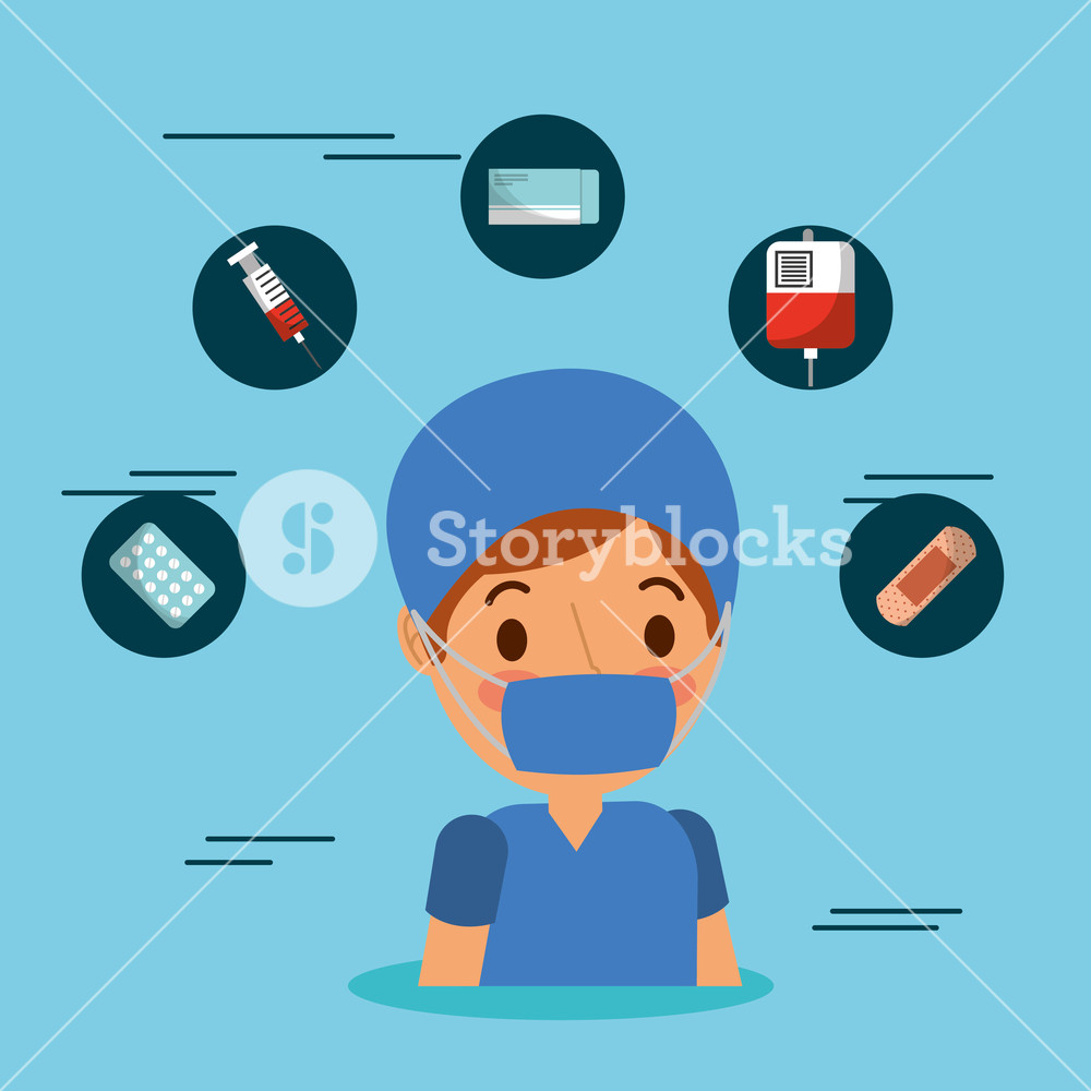 1000x1000 Medical People Professional Surgeon Mask Icons Medicine Vector