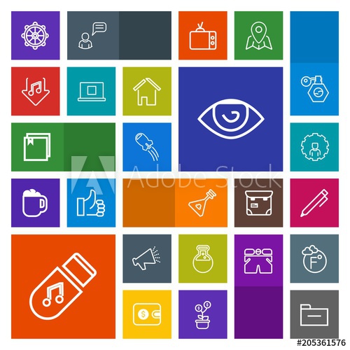 500x500 Modern, Simple, Colorful Vector Icon Set With Rudder, File, Mobile