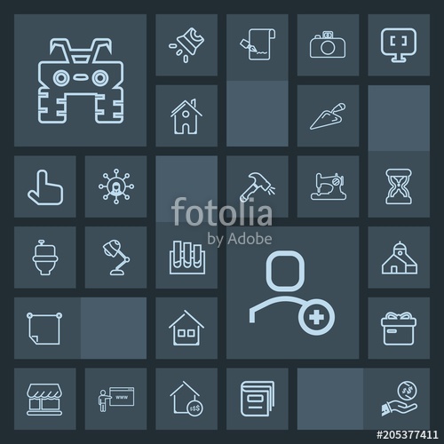 500x500 Modern, Simple, Dark Vector Icon Set With Medicine, Wheel, Account