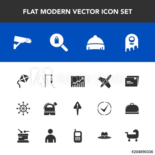 500x500 Modern, Simple Vector Icon Set With Document, Wheel, Hat, Medicine