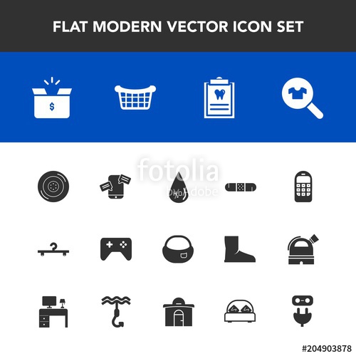 500x500 Modern, Simple Vector Icon Set With Game, White, Chat, Drop