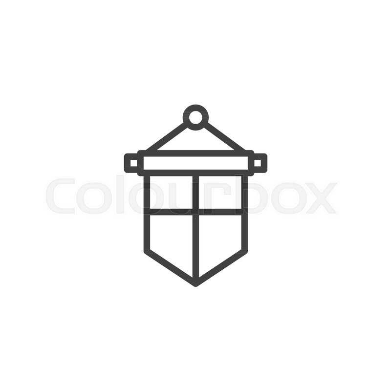 800x800 Medieval Banner Flag Outline Icon Stock Vector Colourbox
