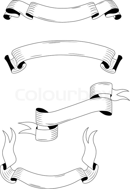 551x800 Medieval Ribbons And Banners Set Stock Vector Colourbox