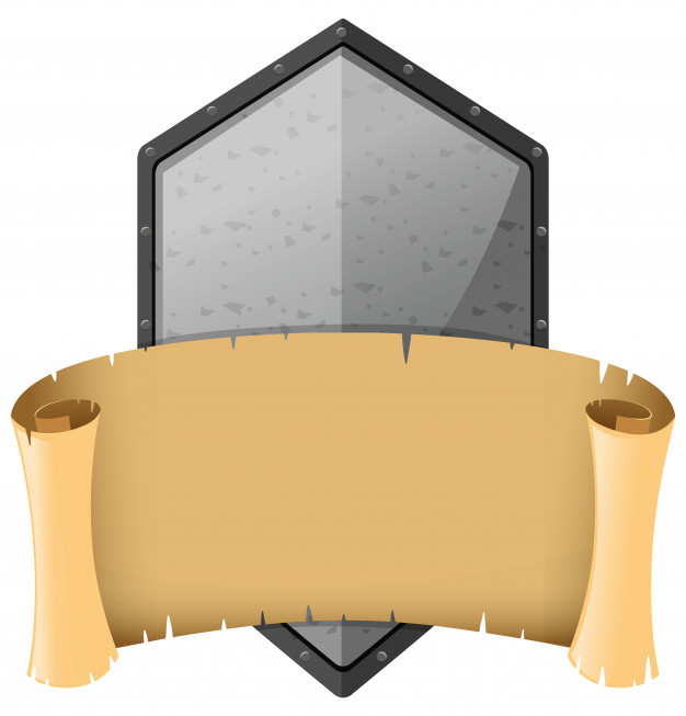 626x653 Medieval Template With Silver Shield And Banner Vector Free Download