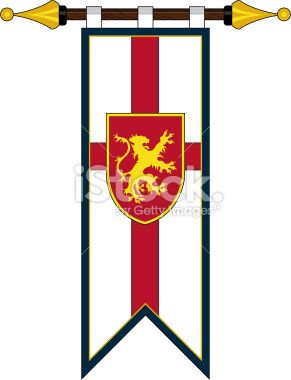 291x380 Vector Illustration Of Medieval Crusader Knights Banner Flag