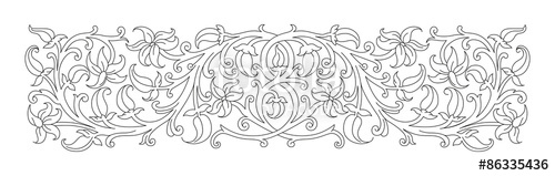 Floral Ornament In Medieval Style Pattern Of Interwoven Stems 500x159 Floral Ornament In Medieval Style Pattern Of Interwoven Stems