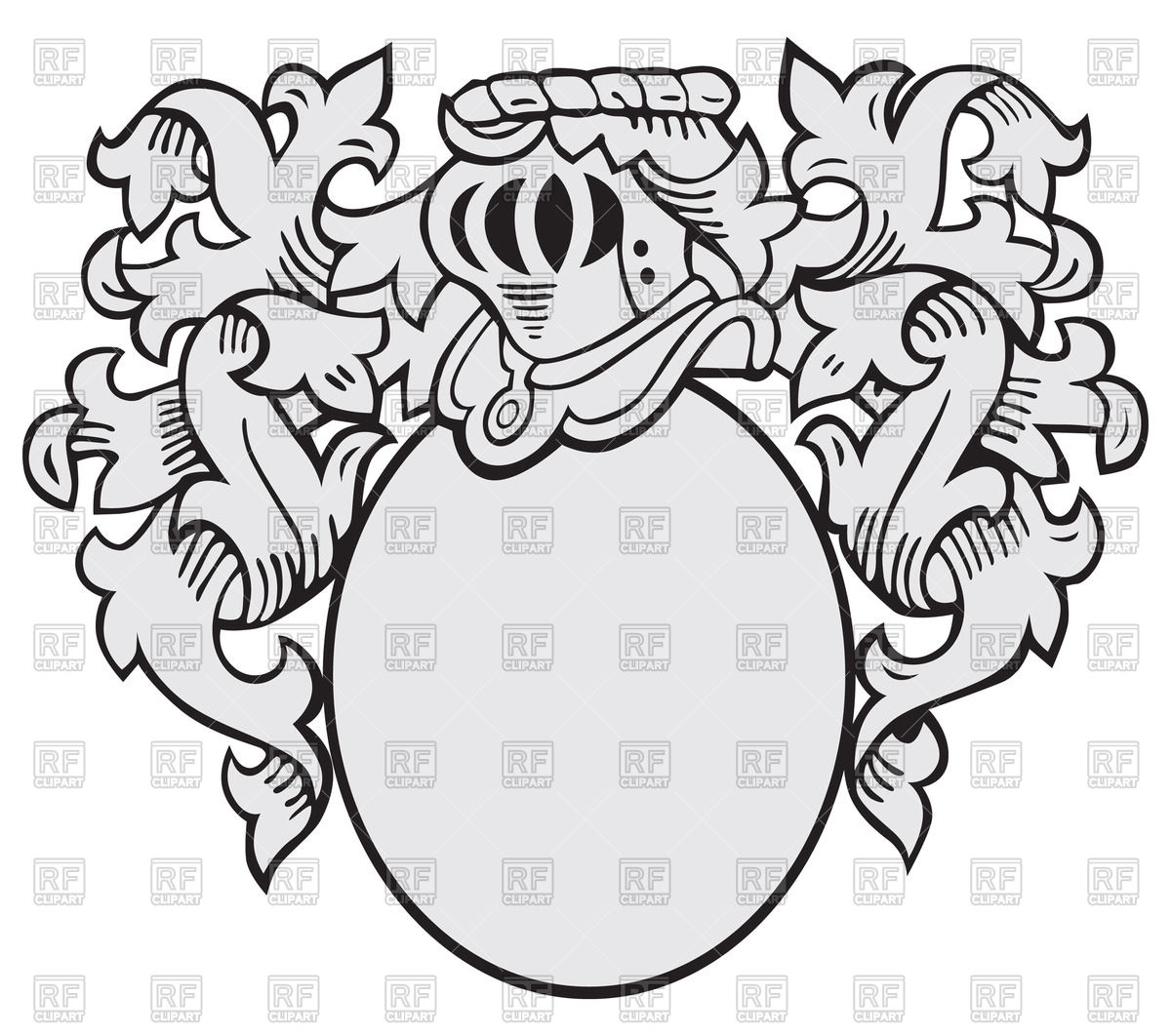 1200x1062 Knightly Medieval Coat Of Arms With Helmet Vector Image Of Signs