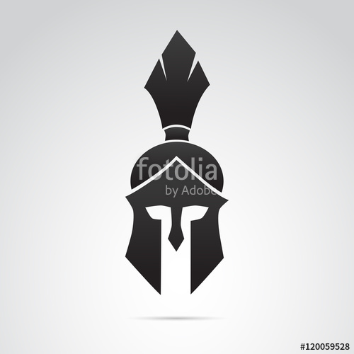 500x500 Ancient Warrior, Knight, Spartan Helmet Icon Vector Art Stock