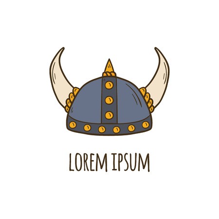 450x450 Medieval Helmet With Gold Horns Royalty Free Vector Graphics