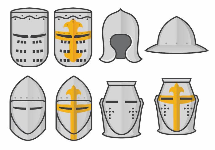 700x490 Templar Knight Helmet Vector Set