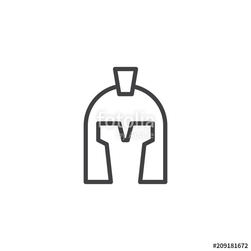 500x500 Knight's Helmet Outline Icon Linear Style Sign For Mobile Concept