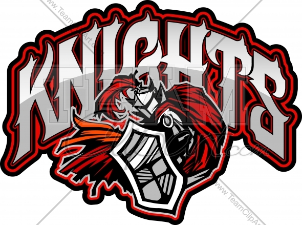 590x439 Medieval Knight With Knights Text Mascot Logo Vector Image