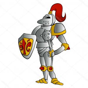 300x300 Cute Medieval Knight Mascot Happy Crusader Cartoon Vector Soidergi