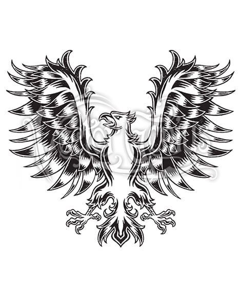 468x580 Classic Tattoo Medieval Eagle Wings Clipart