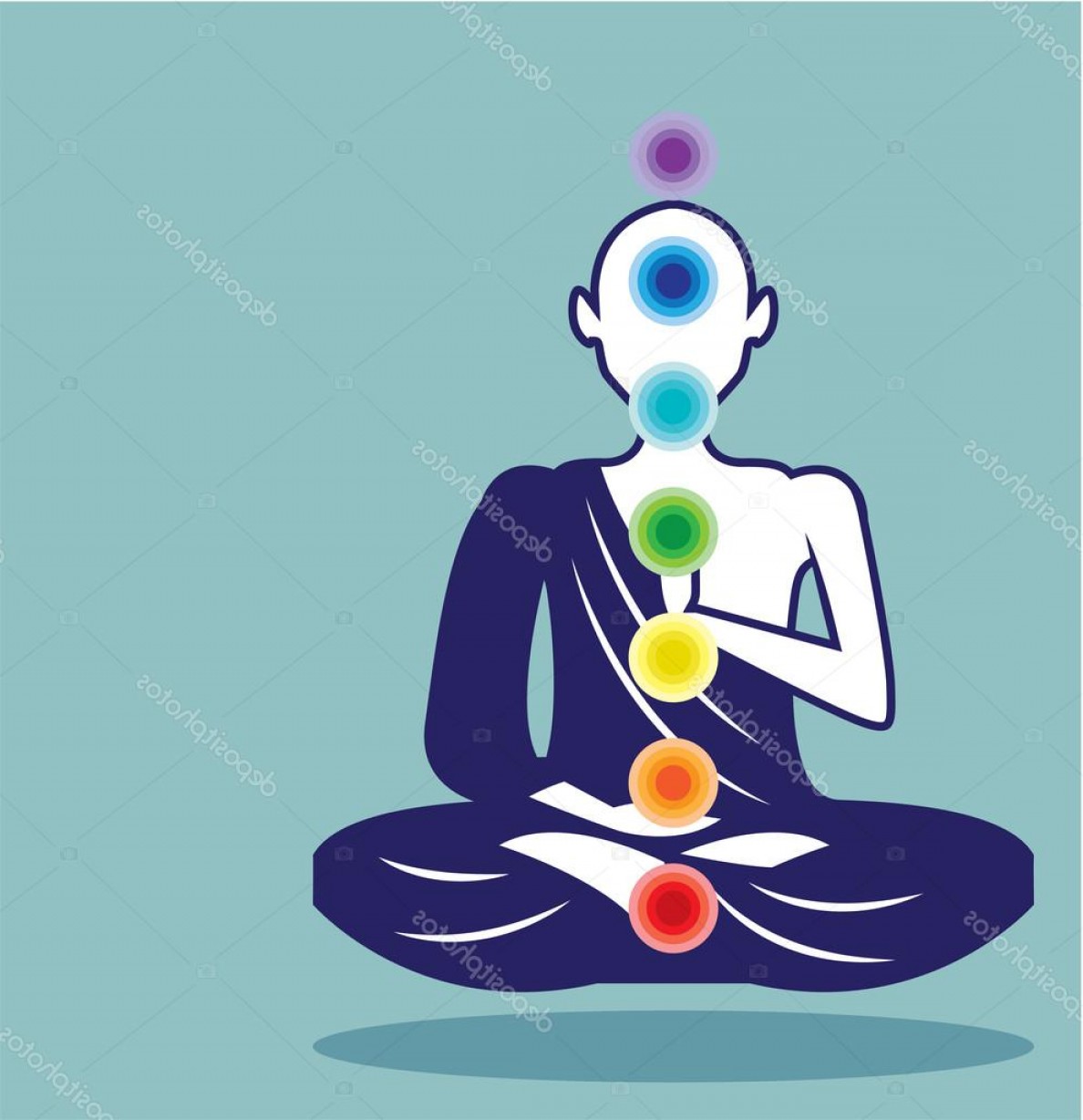 1188x1228 Stock Illustration Chakra Meditation Vector Illustration Floating