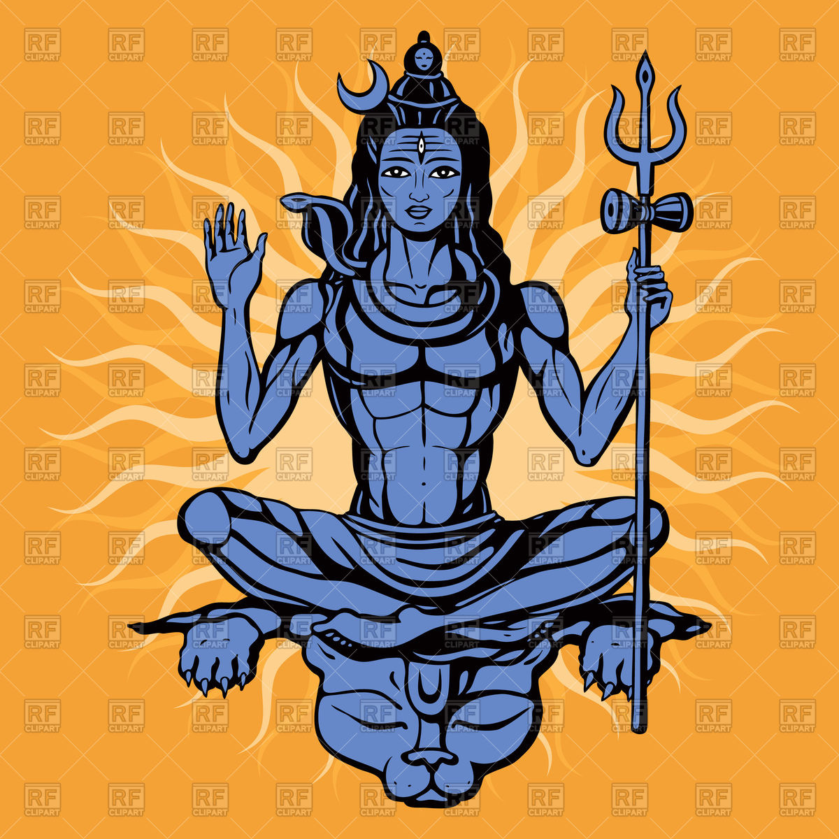 1200x1200 Lord Shiva Hindu Idol In Meditation Vector Image Of People
