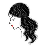 160x160 Silhouette Profile Of A Cute Lady's Head The Girl Shows