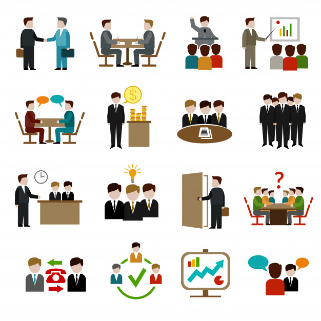 626x626 Meeting Icons Set Vector Free Download