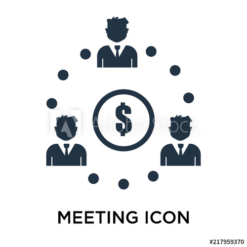 500x500 Meeting Icon Isolated On White Background Simple And Editable