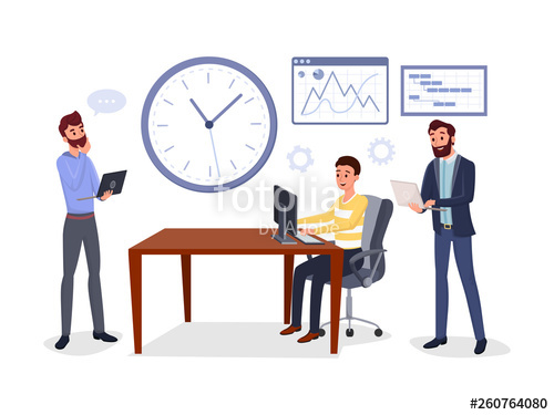 500x375 Colleagues Business Meeting Vector Illustration Stock Image