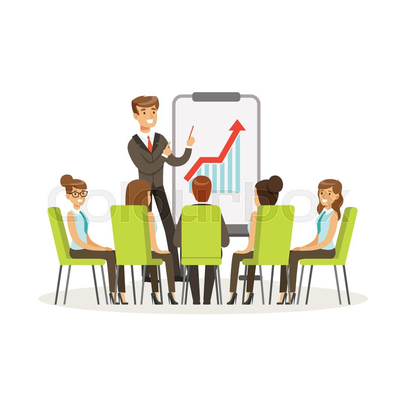 800x800 Coworking People Exchanging Ideas And Stock Vector Colourbox