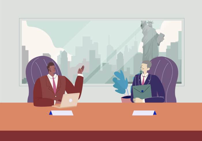 700x490 International Business Meeting Vector Flat Illustration