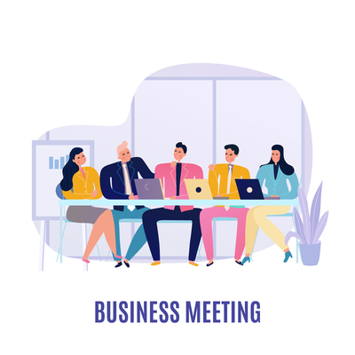 400x400 Page Business Meeting On Curated Vector Illustrations, Stock