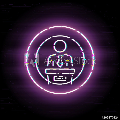 500x500 Finance Report Glitched Icon, Business Presentation Vector Art