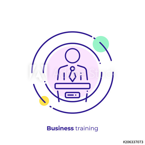 500x500 Finance Report Line Art Icon, Business Presentation Vector Art