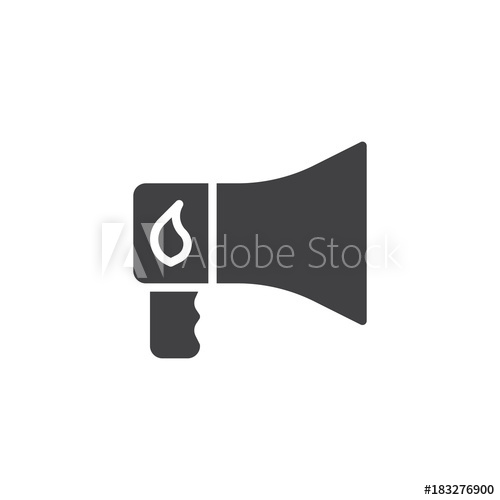 500x500 Fire Alarm Megaphone Icon Vector, Filled Flat Sign, Solid