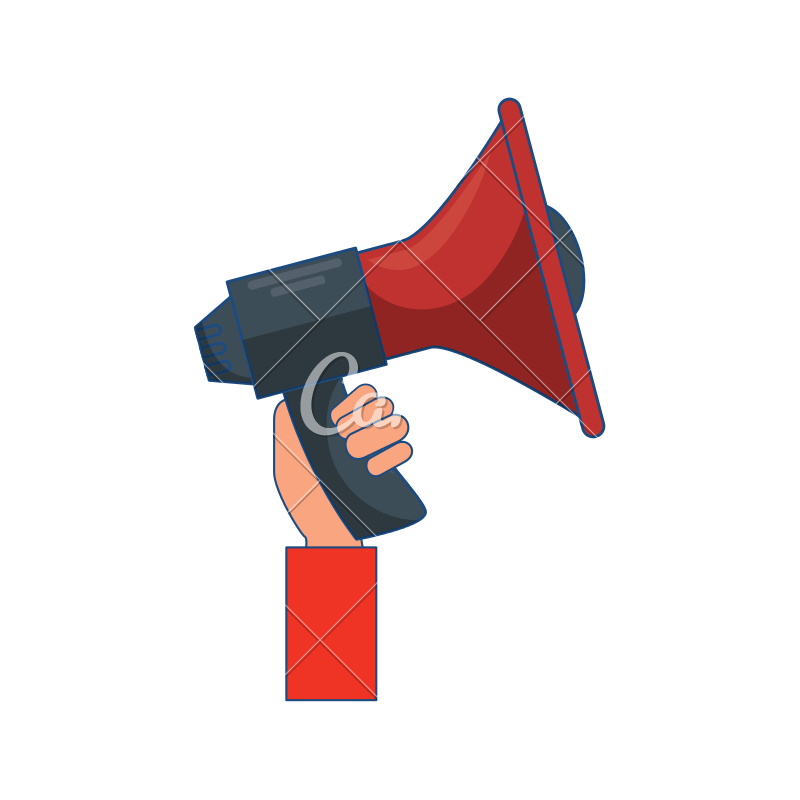 800x800 Megaphone Icon Image Holding Hand Vector Illustration